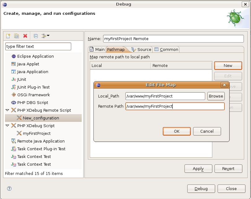 Specifying the Path Map from Local to Remote Machine